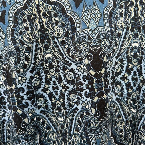 Studio Works Woman Womens Top Plus Size 1X‎ Blue Crochet Geometric Pullover Boho - Picture 7 of 10